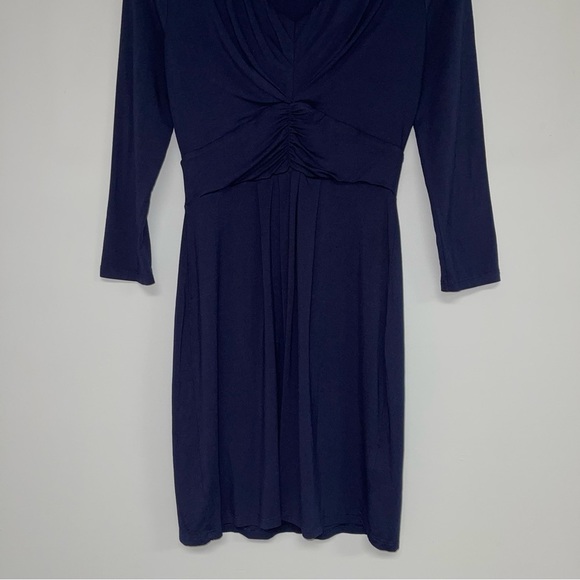 Boden Marion Jersey Tunic Dress Women's Size 4 US Navy Fit & Flare 3/4 Sleeves - Picture 4 of 9